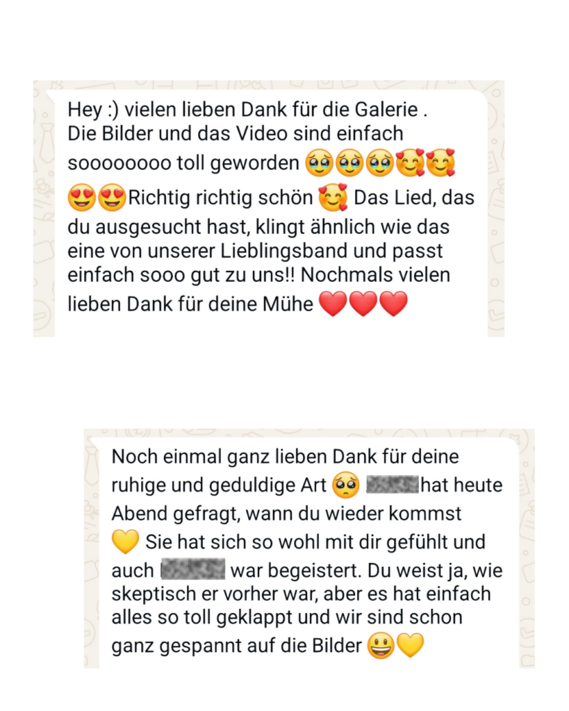 Bewertung von zwei glücklichen Müttern nach ihren Shootings
